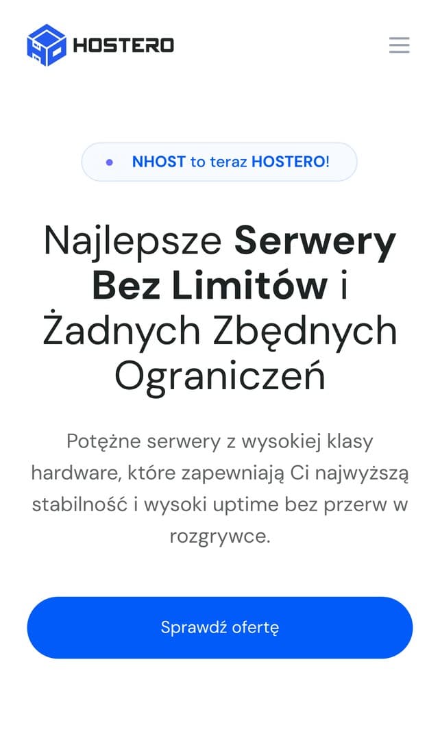 Hostero home page